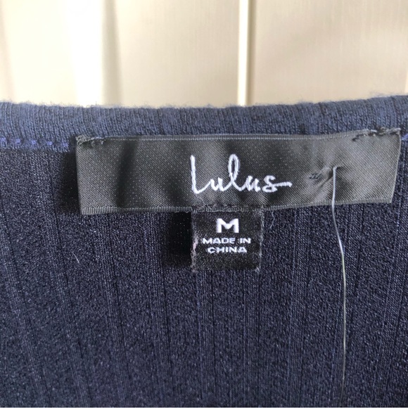 NWT Lulus | One Last Chance Jacquard Knit Navy Blue Romper - Picture 4 of 8